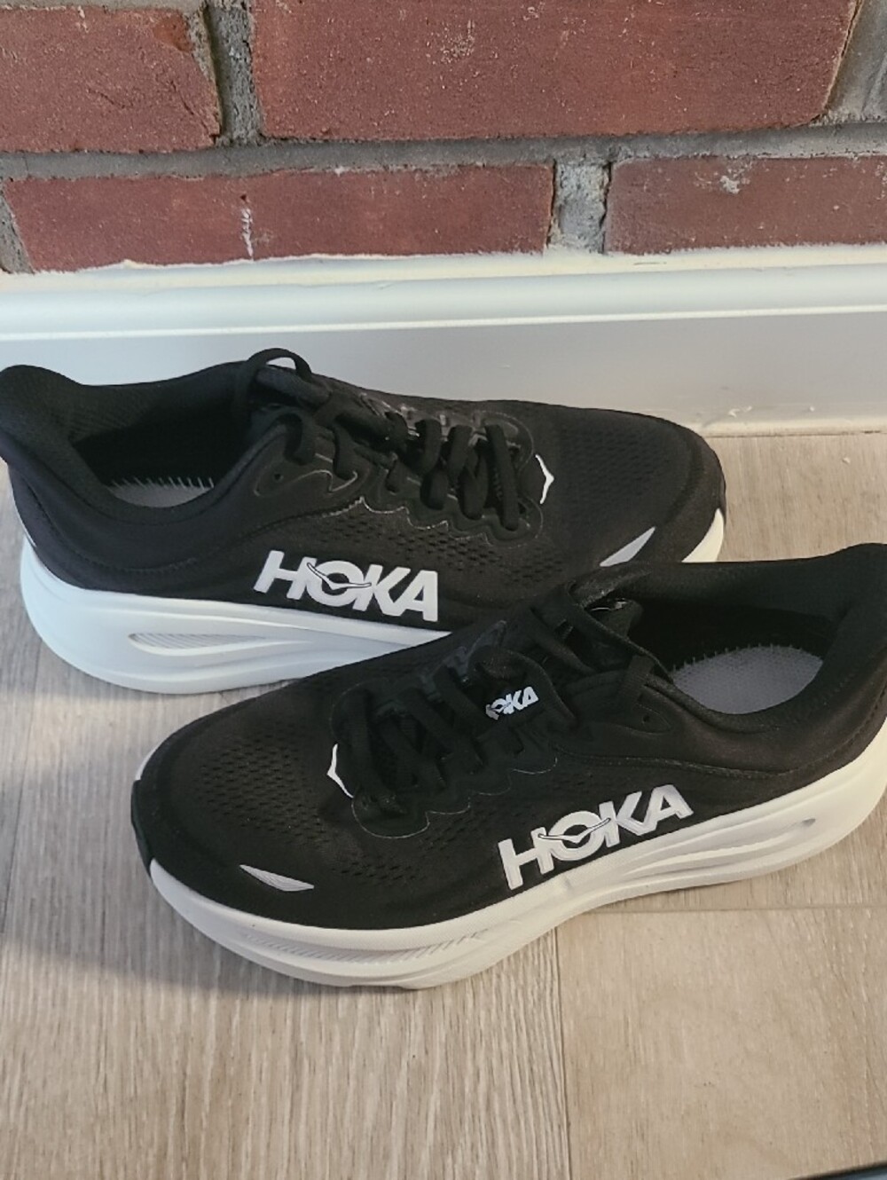 Hoka Women's Black and White Athletic Running Shoes